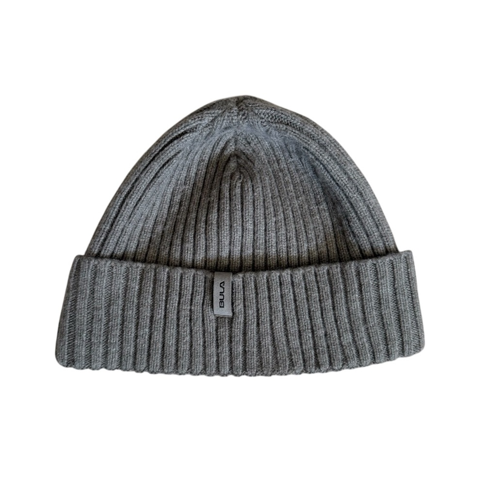 BULA Wool Blend Gray Ribbed Knit Beanie